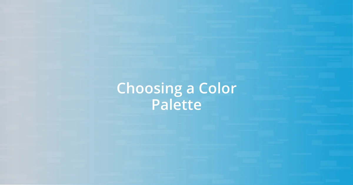 Choosing a Color Palette